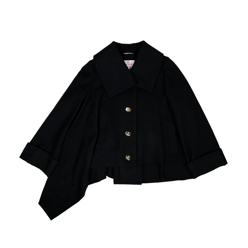 VIVIENNE WESTWOOD RED LABEL ASYMMETRICAL CROPPED COAT Herringbone Houndstooth Plaid