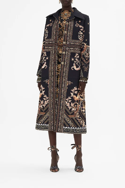 LONG BUTTON FRONT COAT DUOMO DYNASTY Sleeveless Short Sleeve Long Sleeve