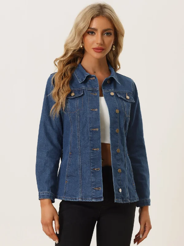 Denim Belted Lapel Collar Single Breasted Jean Jacket Zippered Front Buttoned Front Snap Front Zippered Front Buttoned Front Snap Front Denim Belted Lapel Collar Single Breasted Jean Jacket Zippered Front Buttoned Front Snap Front Zippered Front Buttoned Front Snap Front