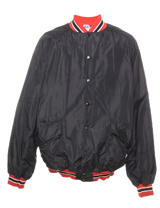 Russell Athletic 1990s Black & Red Contrast Bomber Jacket - L Wool Fabric Cashmere Fabric Tweed Fabric Wool Fabric Cashmere Fabric Tweed Fabric Russell Athletic 1990s Black & Red Contrast Bomber Jacket - L Wool Fabric Cashmere Fabric Tweed Fabric Wool Fabric Cashmere Fabric Tweed Fabric