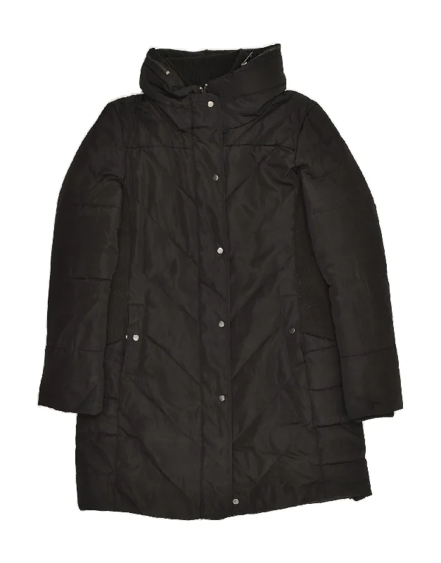 LAURA ASHLEY Womens Hooded Padded Coat UK 12 Medium Black Polyester Asymmetrical Collar Hooded Zippered LAURA ASHLEY Womens Hooded Padded Coat UK 12 Medium Black Polyester Asymmetrical Collar Hooded Zippered