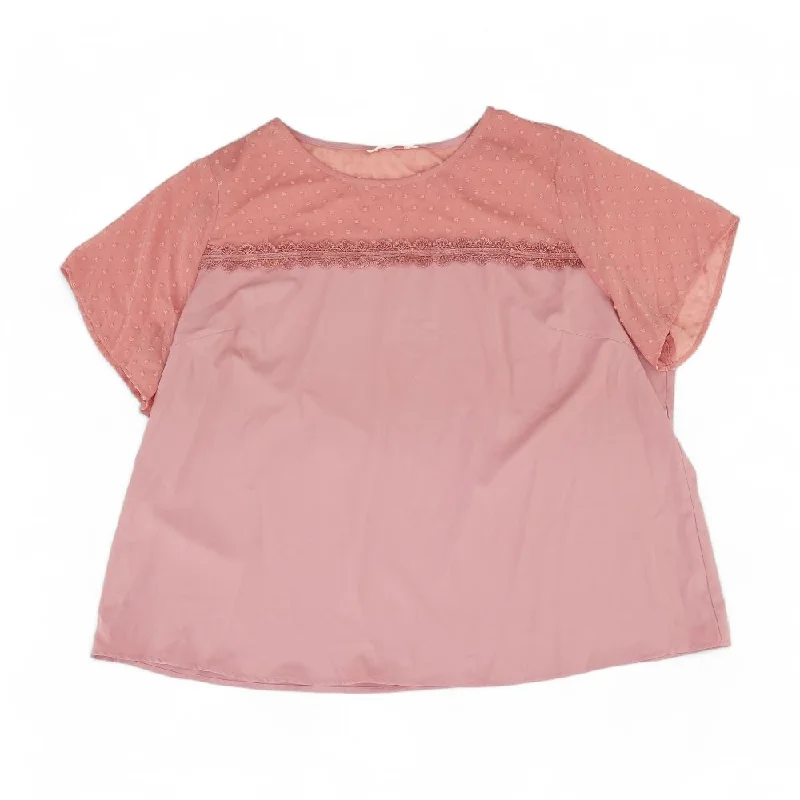 Pink Solid Crewneck Knit Top Exclusive Knit Top