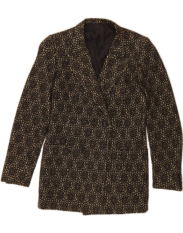 JVLIVS Womens Double Breasted Coat IT 50 XL Black Floral A-Line Ball Gown Mermaid