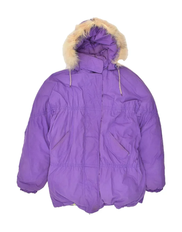 VINTAGE Womens Hooded Padded Coat UK 18 XL Purple Toggle Coat Shawl Collar Coat Notch Collar Coat VINTAGE Womens Hooded Padded Coat UK 18 XL Purple Toggle Coat Shawl Collar Coat Notch Collar Coat
