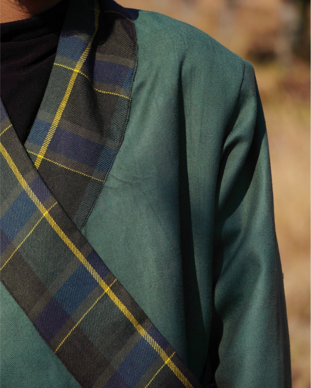 AANS: All-Gender Wraparound Coat Shawl Collar Notch Collar Lapel Collar