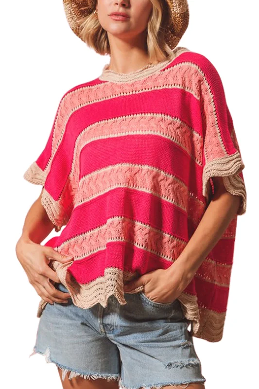 Fuschia Knit Top Bohemian Knit Top