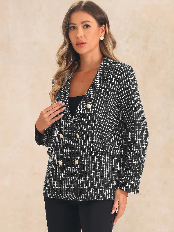 Tweed Shawl Lapel Button Front Plaid Jacket Blazer Knit Fabric Woven Fabric Fleece Fabric Knit Fabric Woven Fabric Fleece Fabric Tweed Shawl Lapel Button Front Plaid Jacket Blazer Knit Fabric Woven Fabric Fleece Fabric Knit Fabric Woven Fabric Fleece Fabric