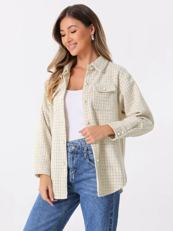 Tweed Plaid Long Sleeves Loose Fit Shirt Jacket Shacket Nylon Jacket Polyester Jacket Spandex Jacket Nylon Jacket Polyester Jacket Spandex Jacket Tweed Plaid Long Sleeves Loose Fit Shirt Jacket Shacket Nylon Jacket Polyester Jacket Spandex Jacket Nylon Jacket Polyester Jacket Spandex Jacket