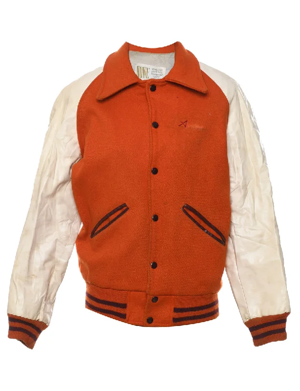 Orange & Brown WM BYARD Band 1970s Varsity Jacket - L Belted Jacket Elasticated Jacket Padded Jacket Belted Jacket Elasticated Jacket Padded Jacket Orange & Brown WM BYARD Band 1970s Varsity Jacket - L Belted Jacket Elasticated Jacket Padded Jacket Belted Jacket Elasticated Jacket Padded Jacket