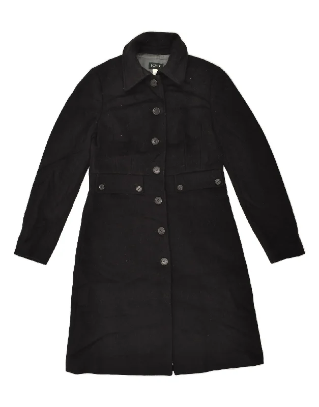 J. CREW Womens Chesterfield Coat US 2 XS Black Wool Parka Down Jacket Wool Coat