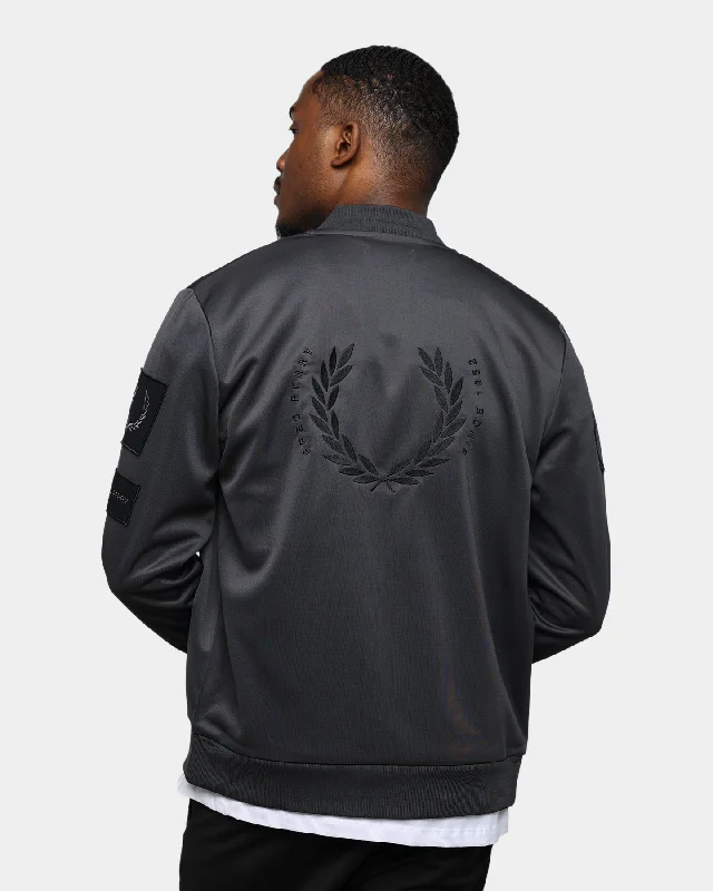 Fred Perry Branded Track Jacket Gunmetal Front Pockets Side Pockets Patch Pockets Front Pockets Side Pockets Patch Pockets Fred Perry Branded Track Jacket Gunmetal Front Pockets Side Pockets Patch Pockets Front Pockets Side Pockets Patch Pockets