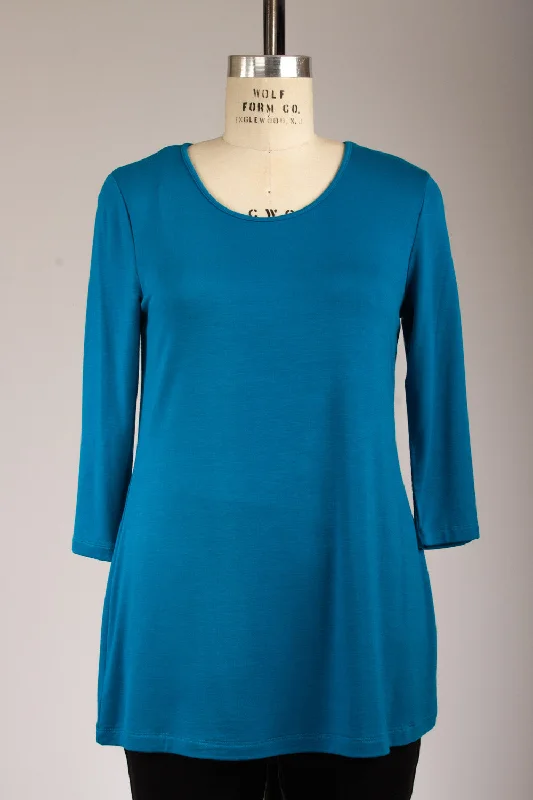 Teal Knit Top Boutique Knit Tee