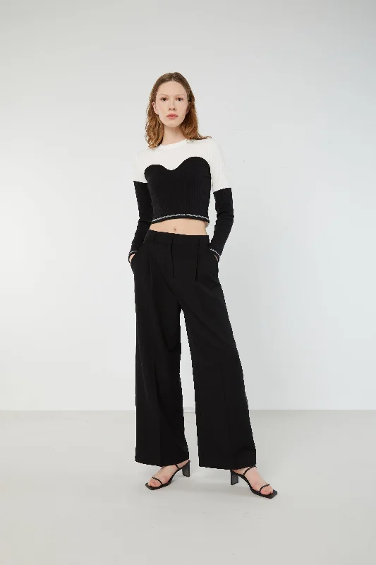 CONTRAST KNIT TOP Short Sleeve Knit Top