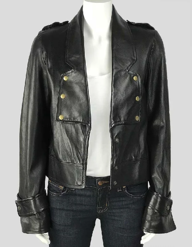 Mike & Chris Black Leather Jacket - Small Stand-Up Collar Roll-Neck Collar Turtle Neck Stand-Up Collar Roll-Neck Collar Turtle Neck Mike & Chris Black Leather Jacket - Small Stand-Up Collar Roll-Neck Collar Turtle Neck Stand-Up Collar Roll-Neck Collar Turtle Neck
