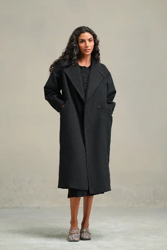 LONG COAT (E2010/108/902) Pleated Ruffled tiered