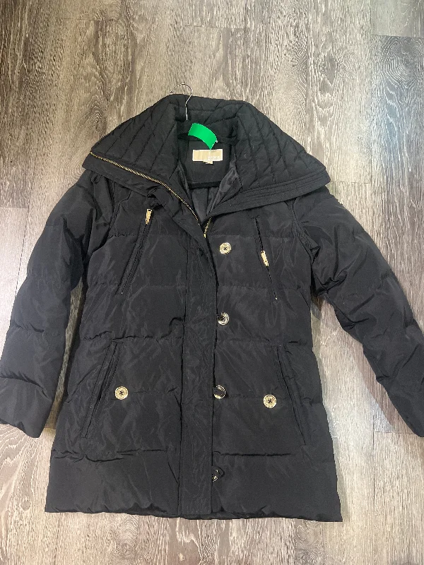 Michael Kors Puffer Button Up Coat (Size Medium) Elasticated Drawstring Belted