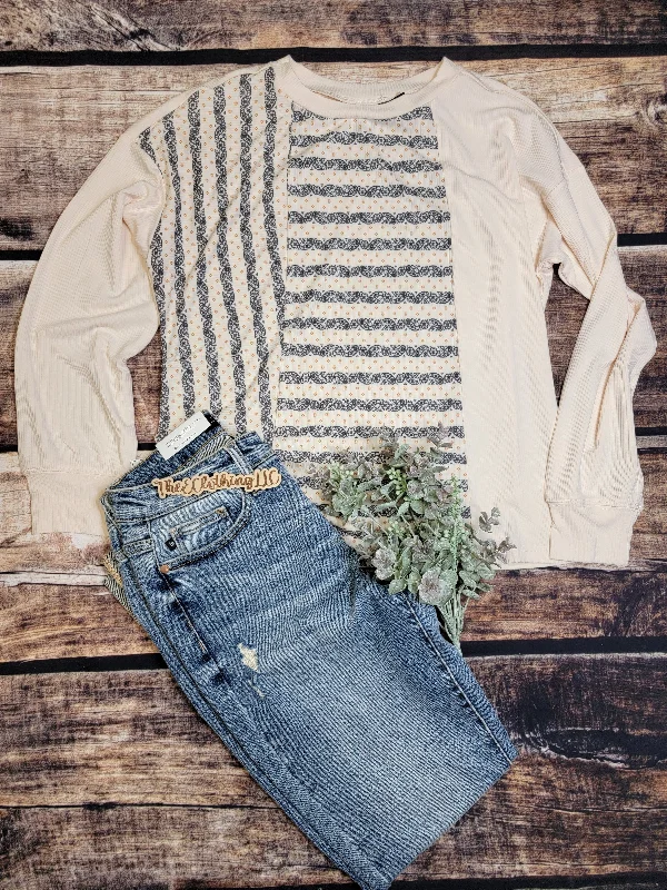 Cruel Women's Rib Knit Top - Cream Boat Neck Knit Top