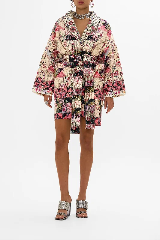 REVERSIBLE QUILTED COAT PATCHWORK POETRY Bolero Crop Top Camisole