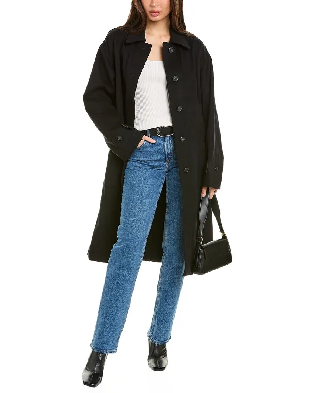 Helmut Lang Mac Wool & Cashmere-Blend Coat Off-the-Shoulder Jacket Double-Breasted Coat Single-Breasted Coat Helmut Lang Mac Wool & Cashmere-Blend Coat Off-the-Shoulder Jacket Double-Breasted Coat Single-Breasted Coat