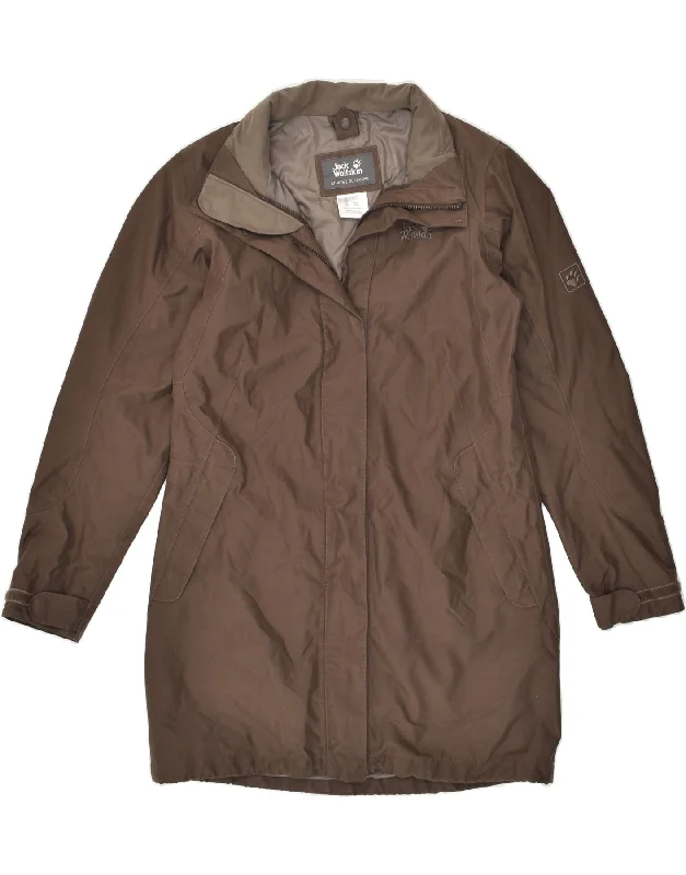 JACK WOLFSKIN Womens Windbreaker Coat UK 12/14 Medium Brown Polyester Faux Fur Real Fur Shearling JACK WOLFSKIN Womens Windbreaker Coat UK 12/14 Medium Brown Polyester Faux Fur Real Fur Shearling