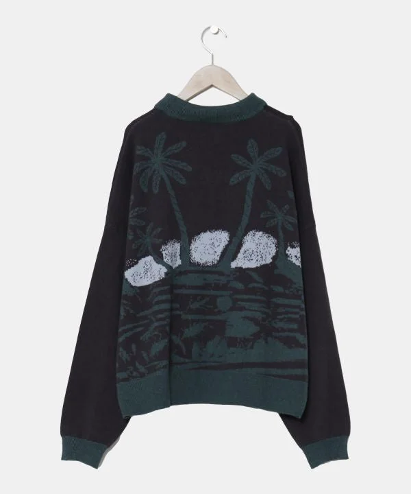 SURF＆Palms Aloha Knit Top Bamboo Knit Shirt