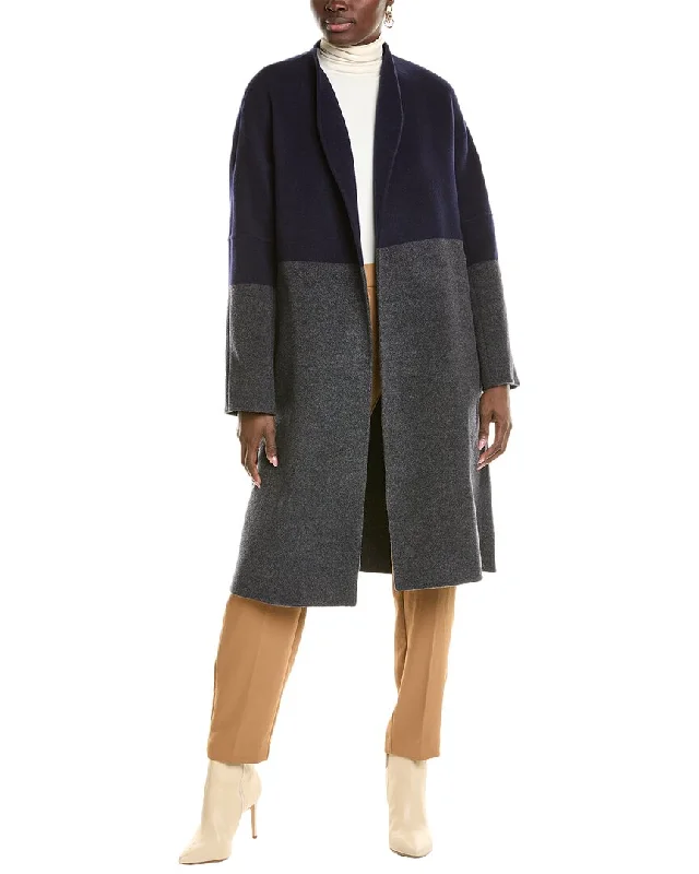 Lafayette 148 New York Ryland Wool & Cashmere-Blend Coat Vent Hem Cuff