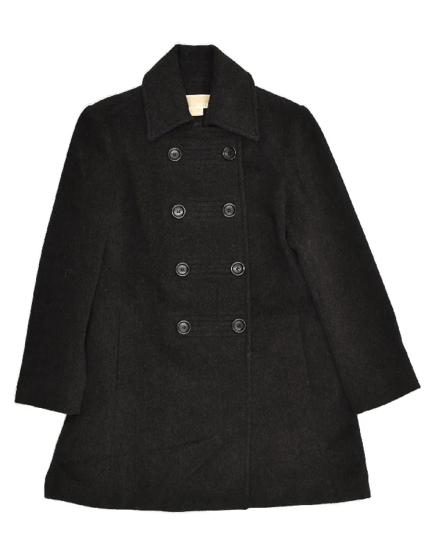 MICHAEL KORS Womens Double Breasted Coat US 8 Medium Grey Wool Pockets Sleeves Lining MICHAEL KORS Womens Double Breasted Coat US 8 Medium Grey Wool Pockets Sleeves Lining