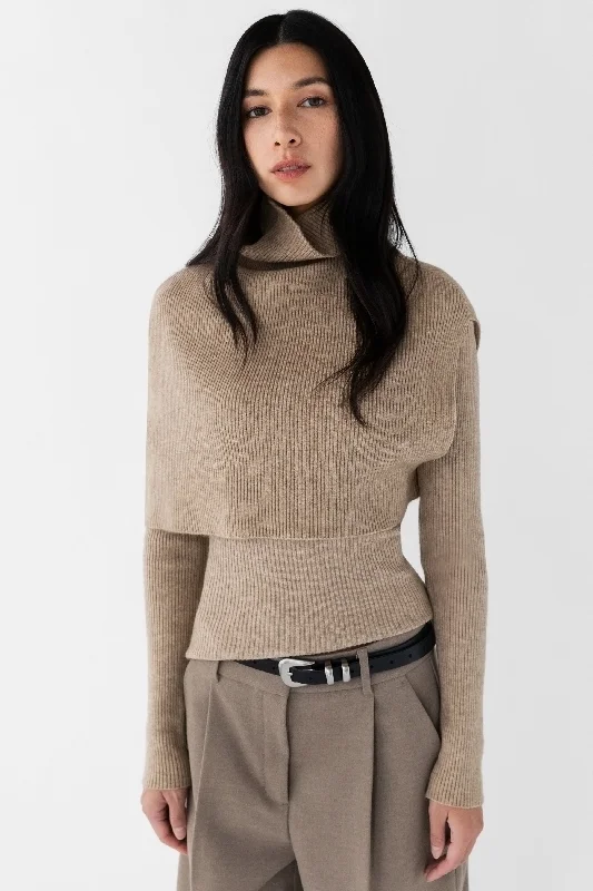 LAYERED KNIT TOP SHAWL SET Silk Knit Top