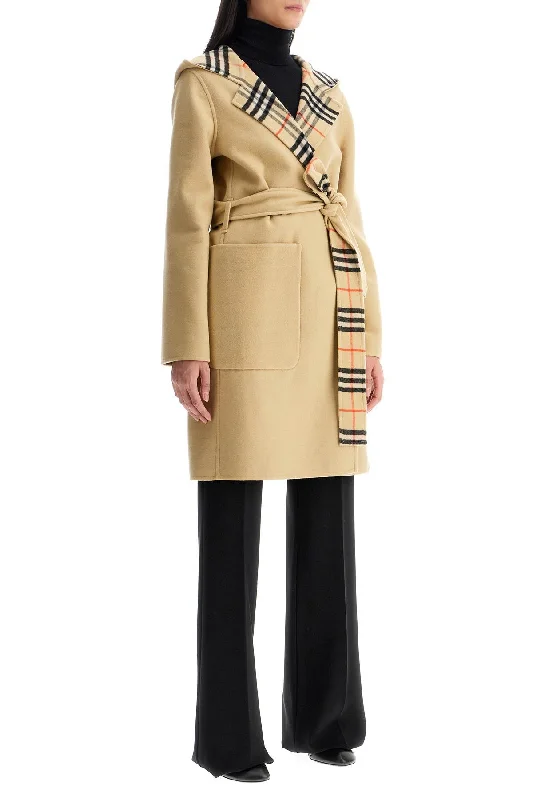 Burberry Reversible Wool Coat With Lap Fitted Loose Oversized