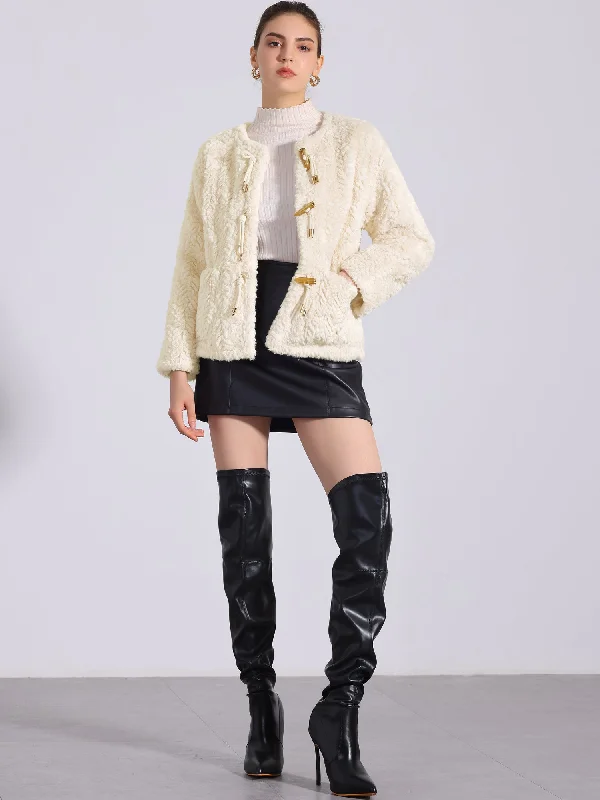 Faux Fur Long Sleeves Fluffy Toggle Button Coats Jackets Notch Collar Peter Pan Collar Cowl Neck Notch Collar Peter Pan Collar Cowl Neck Faux Fur Long Sleeves Fluffy Toggle Button Coats Jackets Notch Collar Peter Pan Collar Cowl Neck Notch Collar Peter Pan Collar Cowl Neck
