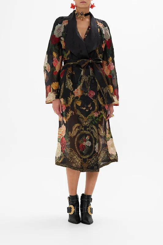 COAT WITH VEST DETAIL MAGIC IN THE MANUSCRIPTS Collared Crew Neck Turtle Neck