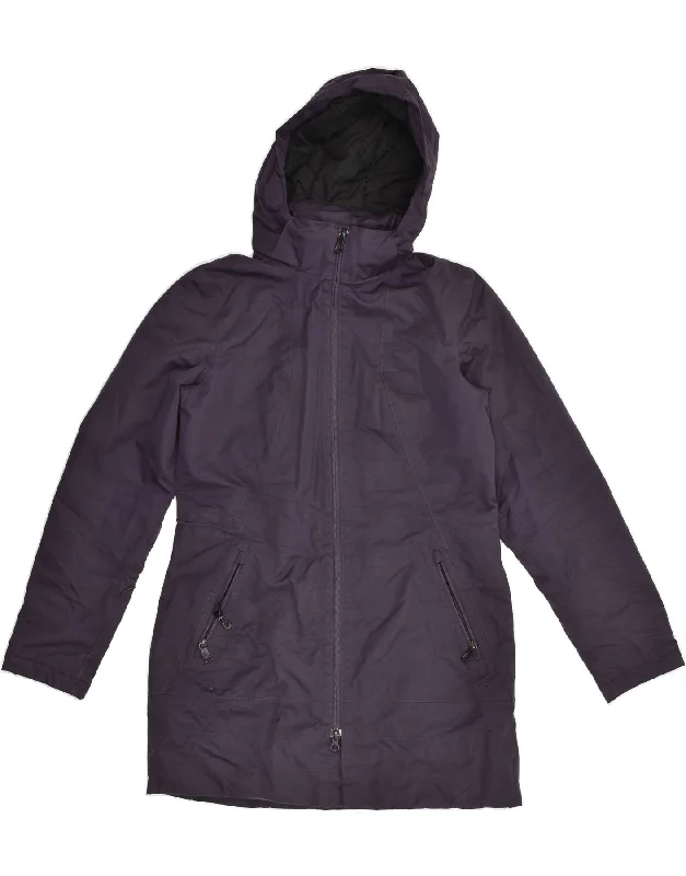 THE NORTH FACE Womens Hooded Windbreaker Coat UK 8 Small Purple Polyester Chenille Brocade Lace