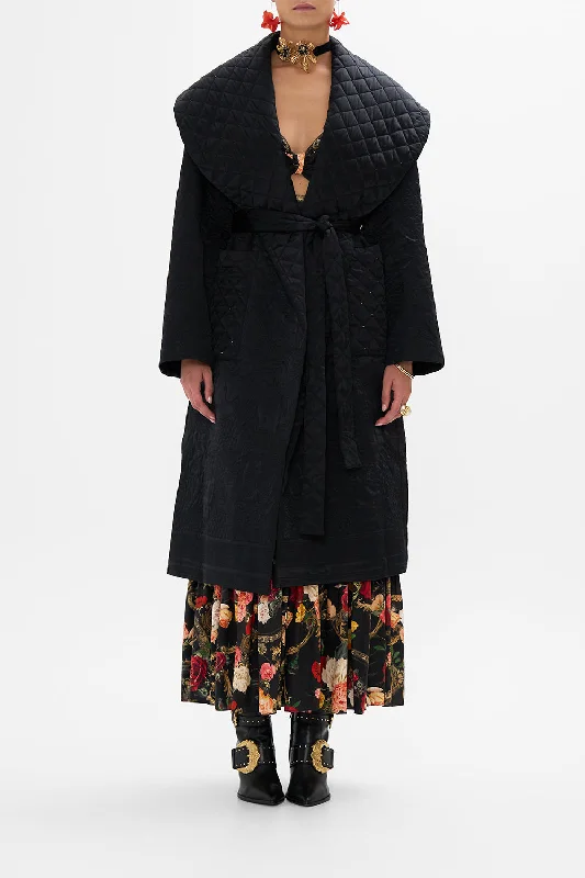 PUFFER LONG WRAP COAT MAGIC IN THE MANUSCRIPTS Bomber Denim Leather
