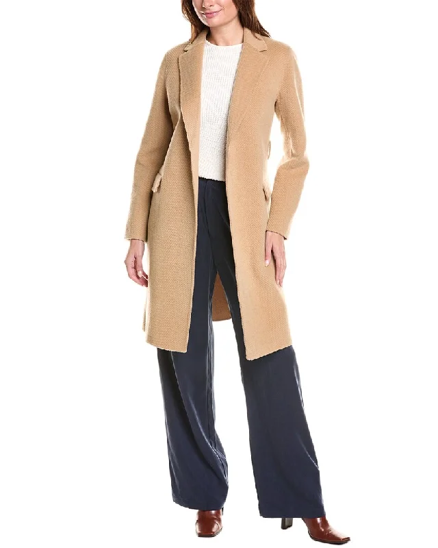 Theory Chevron Wool Coat Herringbone Houndstooth Plaid