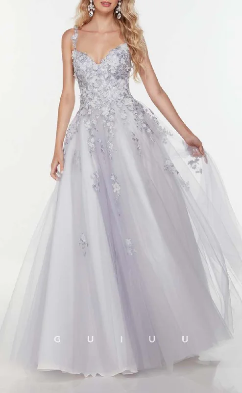G3272 - Elegant & Luxurious A-line Applique Tulle Long Party Prom Evening Dresses Tunics Practical easy-care G3272 - Elegant & Luxurious A-line Applique Tulle Long Party Prom Evening Dresses Tunics Practical easy-care