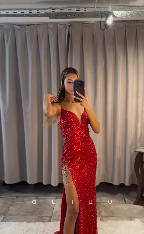G4408 - Sexy & Hot Red Column Low V Neck Criss-Cross Straps Sleeveless Prom Evening Dress with Slit Tunics Timeless classic G4408 - Sexy & Hot Red Column Low V Neck Criss-Cross Straps Sleeveless Prom Evening Dress with Slit Tunics Timeless classic