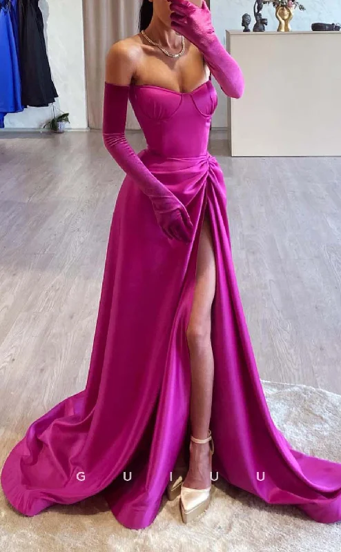 G3281 - Classic & Timeless A-Line Strapless Long Sleeves Party Prom Evening Dresses Tunics Fashionable trendy G3281 - Classic & Timeless A-Line Strapless Long Sleeves Party Prom Evening Dresses Tunics Fashionable trendy