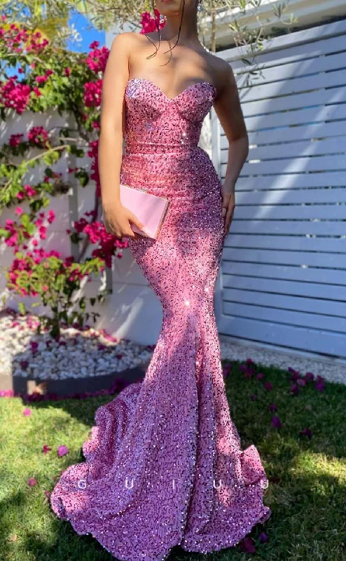 G3293 - Chic & Modern Strapless Sequins Hot Pink Long Party Prom Evening Dresses Tunics Trendy modern G3293 - Chic & Modern Strapless Sequins Hot Pink Long Party Prom Evening Dresses Tunics Trendy modern