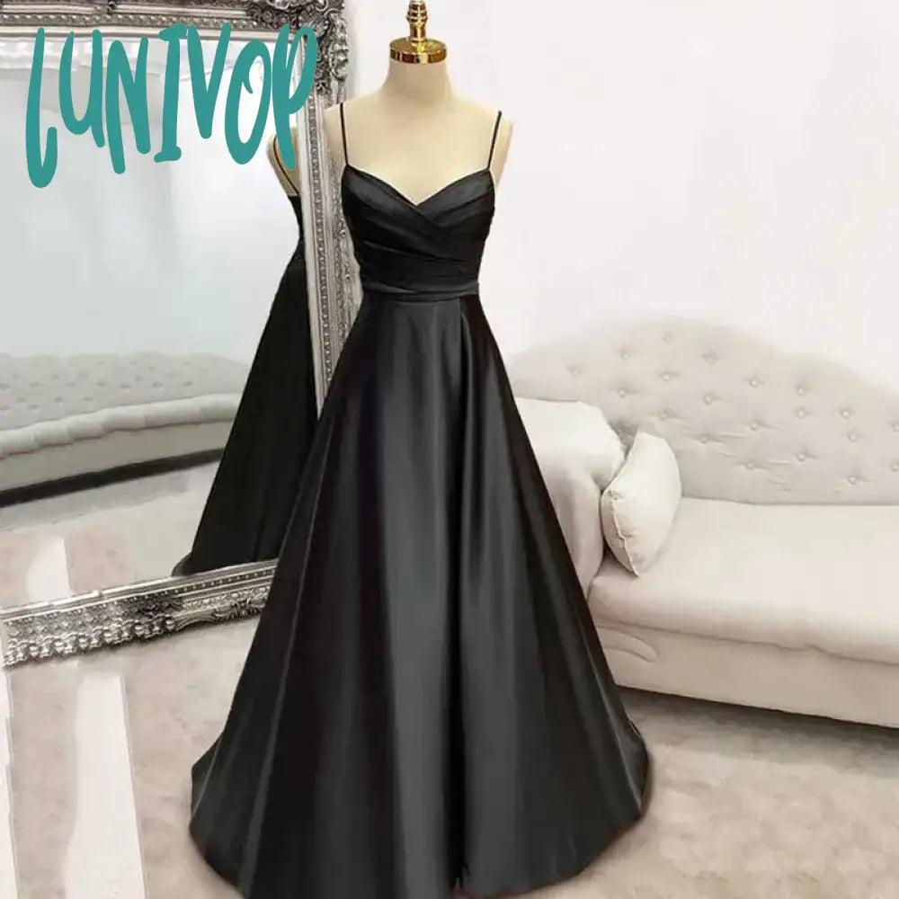 Lunivop Black A Line Formal Prom Dresses V Neck Pleat Wedding Party Dress Spaghetti Strap Special Occasion Dresses robe soirée Tunics Running lightweight Lunivop Black A Line Formal Prom Dresses V Neck Pleat Wedding Party Dress Spaghetti Strap Special Occasion Dresses robe soirée Tunics Running lightweight