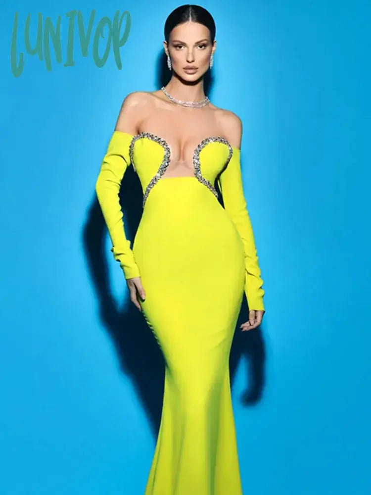 Lunivop Chic Women Celebrity Sexy Off Shoulder Beading Green Maxi Long Bodycon Bandage Dress Elegant Evening Club Party Dress Tunics Canvas sturdy Lunivop Chic Women Celebrity Sexy Off Shoulder Beading Green Maxi Long Bodycon Bandage Dress Elegant Evening Club Party Dress Tunics Canvas sturdy