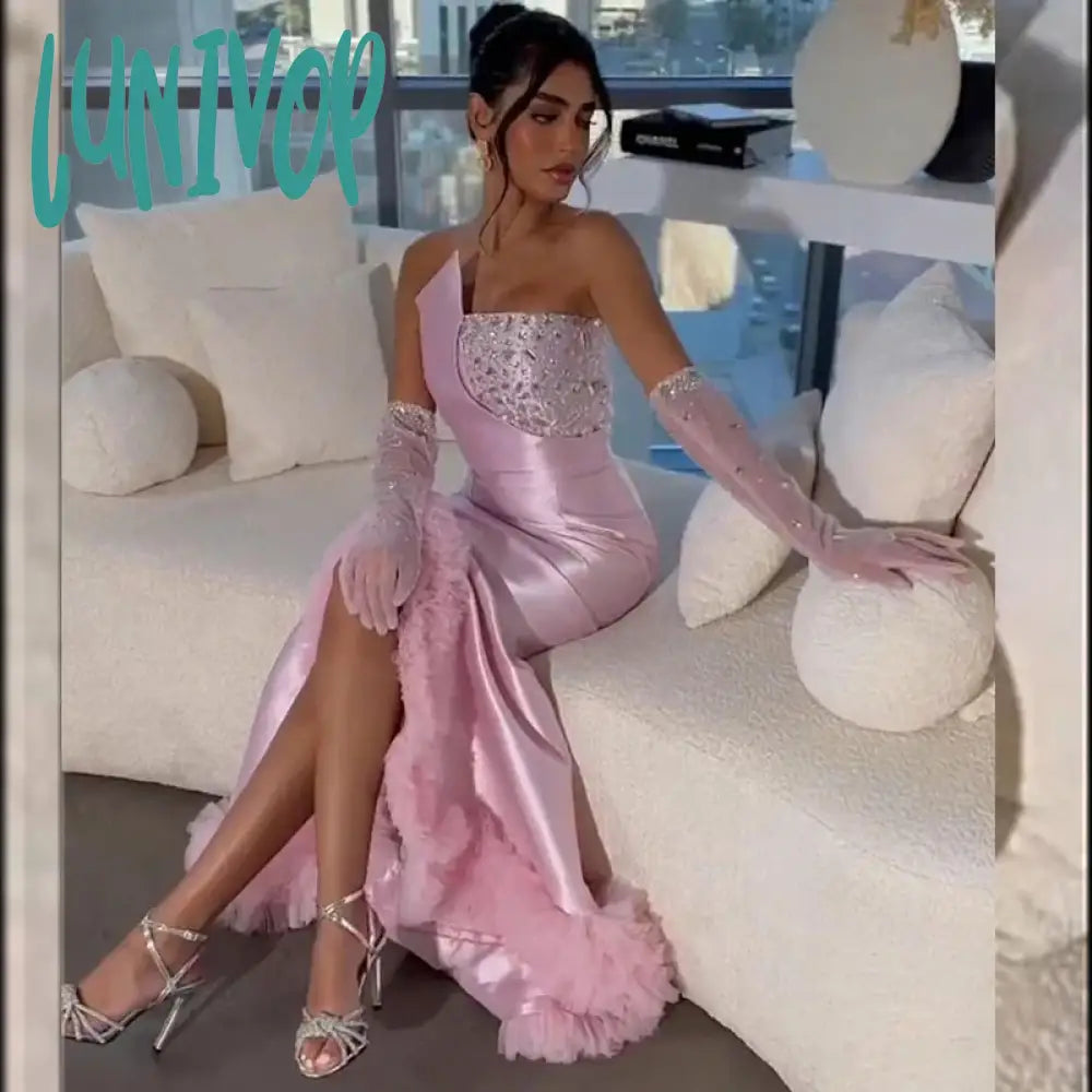 Lunivop Fashion Evening Dresses Strapless Shiny Satin Beads Crystal Sexy Mermaid Prom Party Gowns Ruffles Saudi Arab 2024 for Women Tunics Cozy soft Lunivop Fashion Evening Dresses Strapless Shiny Satin Beads Crystal Sexy Mermaid Prom Party Gowns Ruffles Saudi Arab 2024 for Women Tunics Cozy soft