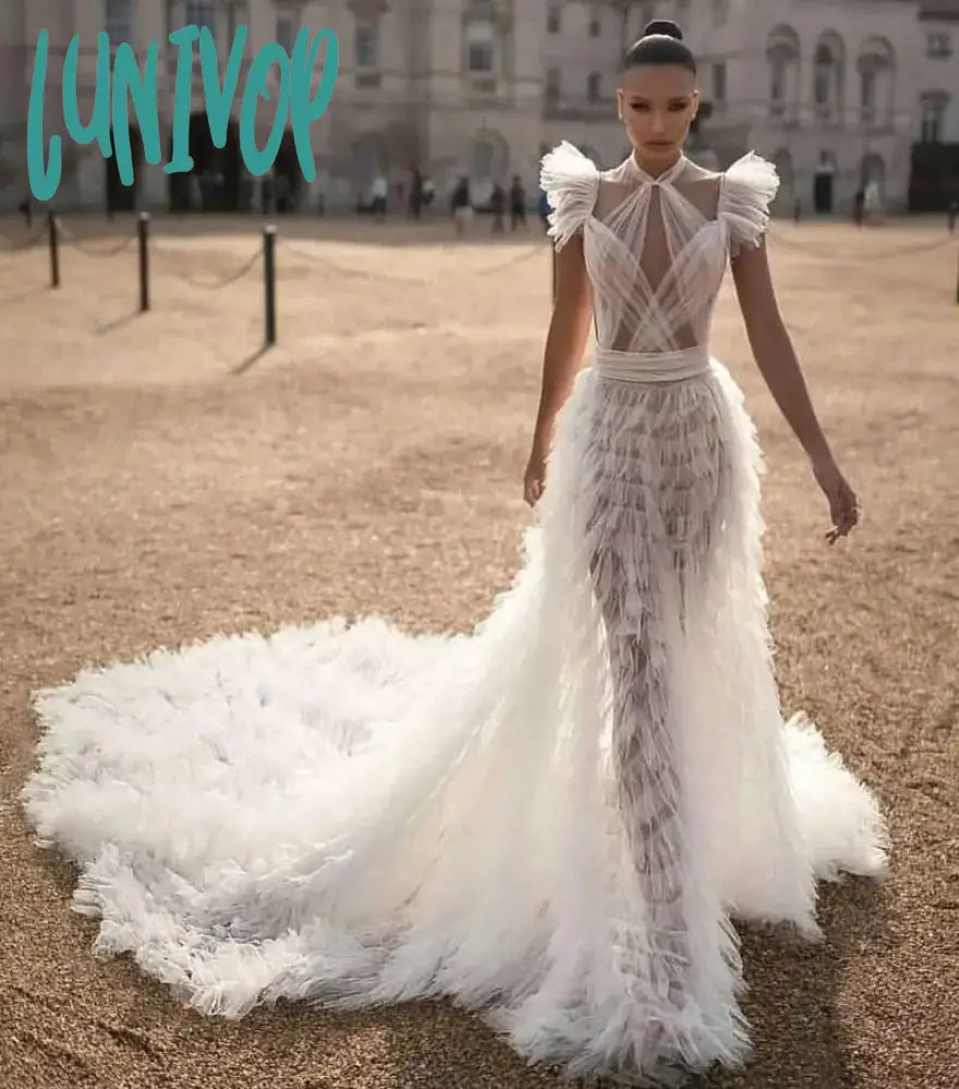 Lunivop High Quality Women Sexy White Mesh Ruffles Maxi Long Dress Elegant Evening Party Dress Vestido Tunics Leisure comfortable Lunivop High Quality Women Sexy White Mesh Ruffles Maxi Long Dress Elegant Evening Party Dress Vestido Tunics Leisure comfortable
