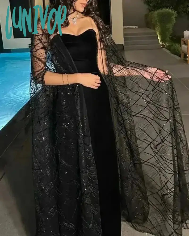 Lunivop Sweetheart Collar Satin Evening Dress A-line Floor-Length Prom Gowns with Shiny Sequin Creap Saudi Arab for Women Tunics Modern contemporary Lunivop Sweetheart Collar Satin Evening Dress A-line Floor-Length Prom Gowns with Shiny Sequin Creap Saudi Arab for Women Tunics Modern contemporary