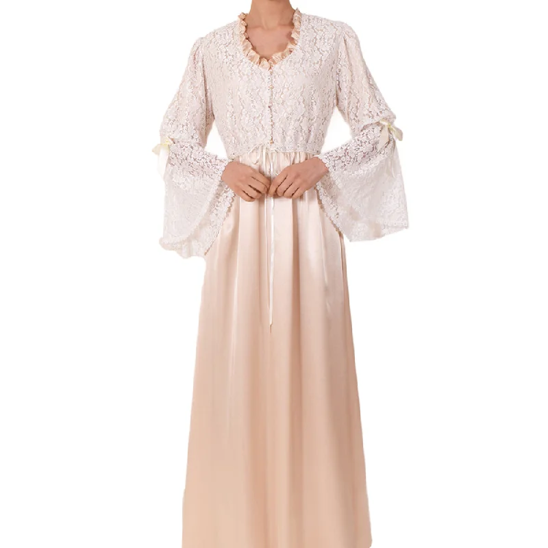 Sally Poppy Night Dress Satin Beige Size Small Beige Tunics Versatile functional
