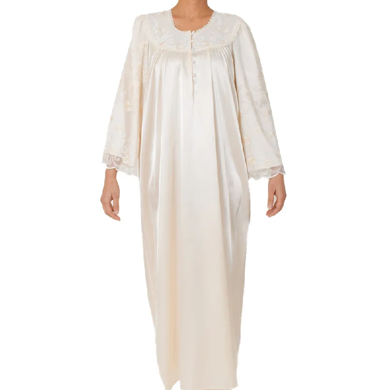Sally Poppy Night Dress Satin Cream Size Large Cream Tunics Sophisticated sleek