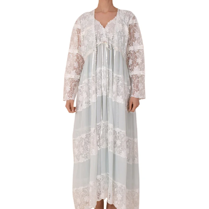Sally Poppy Night Dress Set Chiffon Mint Off-the-shoulder Bohemian Festive