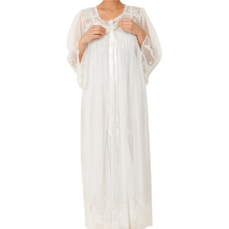 Sally Poppy Night Dress Setchiffon Ivory Size Xl Ivory Tunics Cozy soft