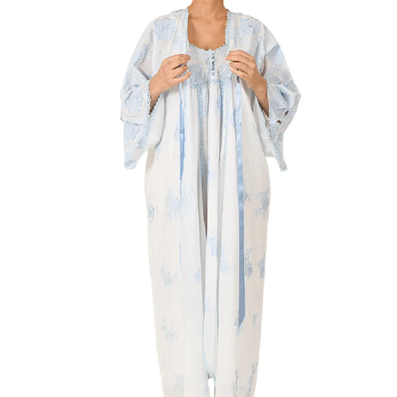 Sally Poppy Night Dress With Kimono Cotton Shift Classic Vintage