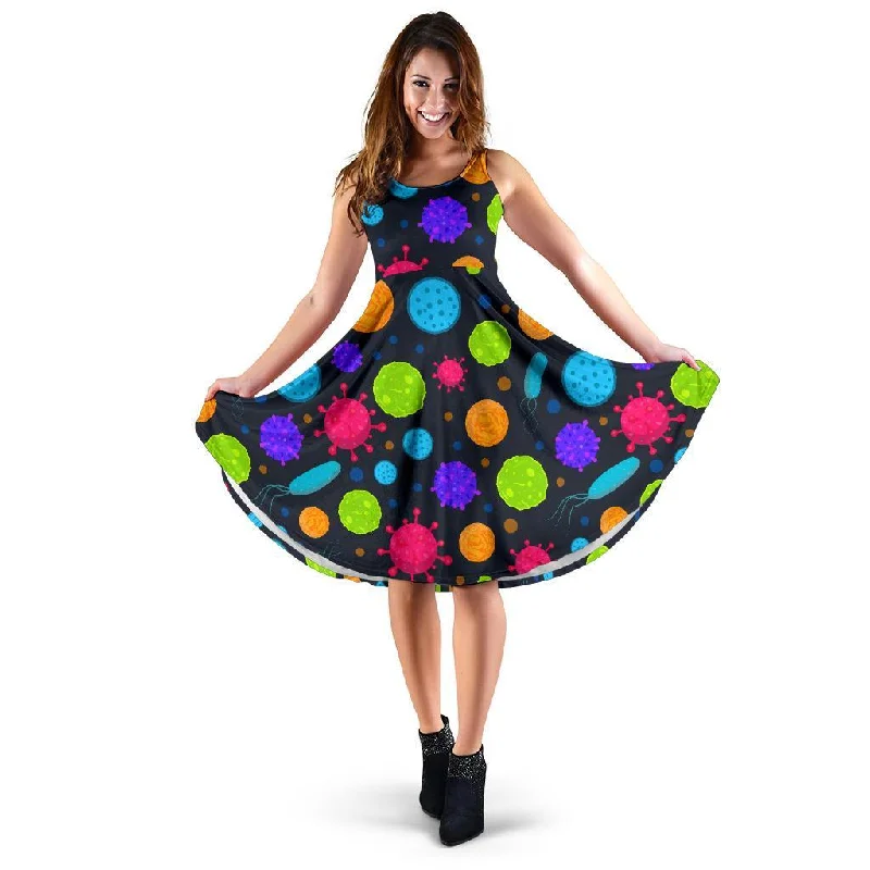 Bacteria Virus Pattern Print Dress