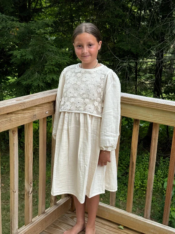 Bebe Organic Ivory Lace Vest Iris Dress